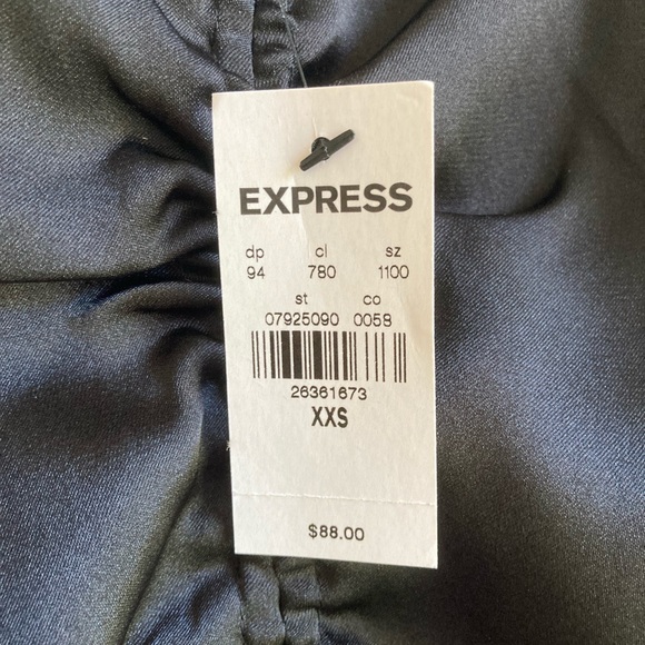 Express Satin Ruched Front Slip Dress - Picture 6 of 6